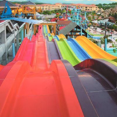 Water Slide Material FRP Playground Amusement Equipment Slide Outdoor Adults Pools Swimming Outdoor with Racing Slide for Competition