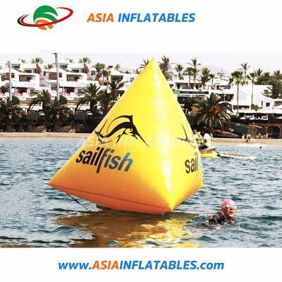 Commercial PVC Tarpaulin Triangle Buoy Cube Buoys for Triathlon Competition