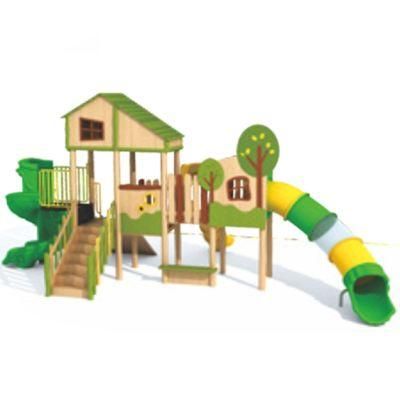 Kids Park Outdoor Playground Equipment Wooden Slide Climbing Set QS44
