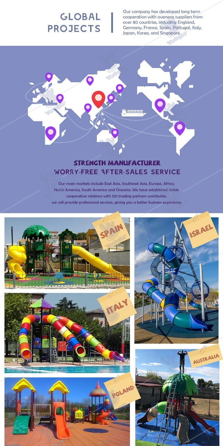 Wandeplay Middle Size Amusement Park Rides Children Playsets Outdoor Playground Equipment with Plum Pile
