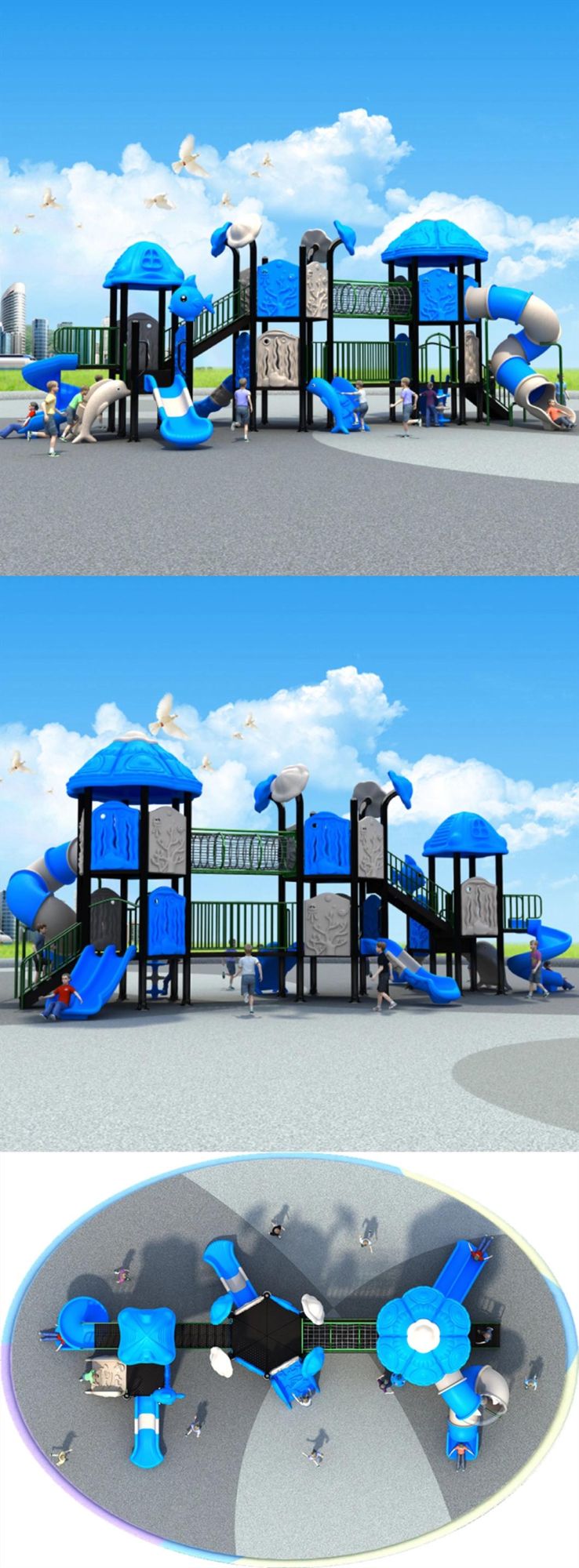 Spot Kids Outdoor Playground Plastic Slide Climbing Amusement Park Equipment