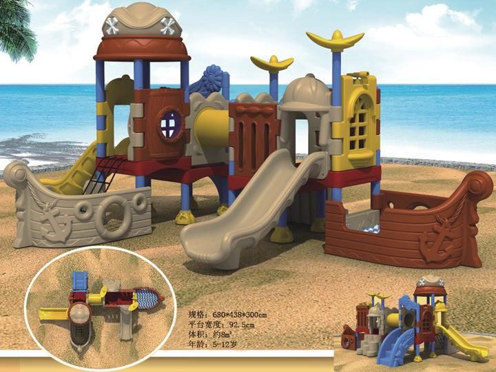 Pirate Ship Design Kids Outdoor Plastic Playground Equipment