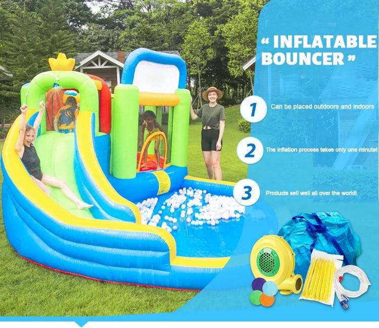 Outdoor Sports Inflatable Bouncer for Children with Pool Slide