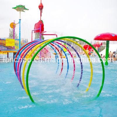 Splash Pad Water Park Equipment Fiberglass Colorful Rainbow Ring
