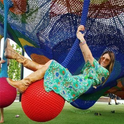 Factory Tailor Made Solution Nylon Rope Kids Indoor Playground Rainbow Net for Children