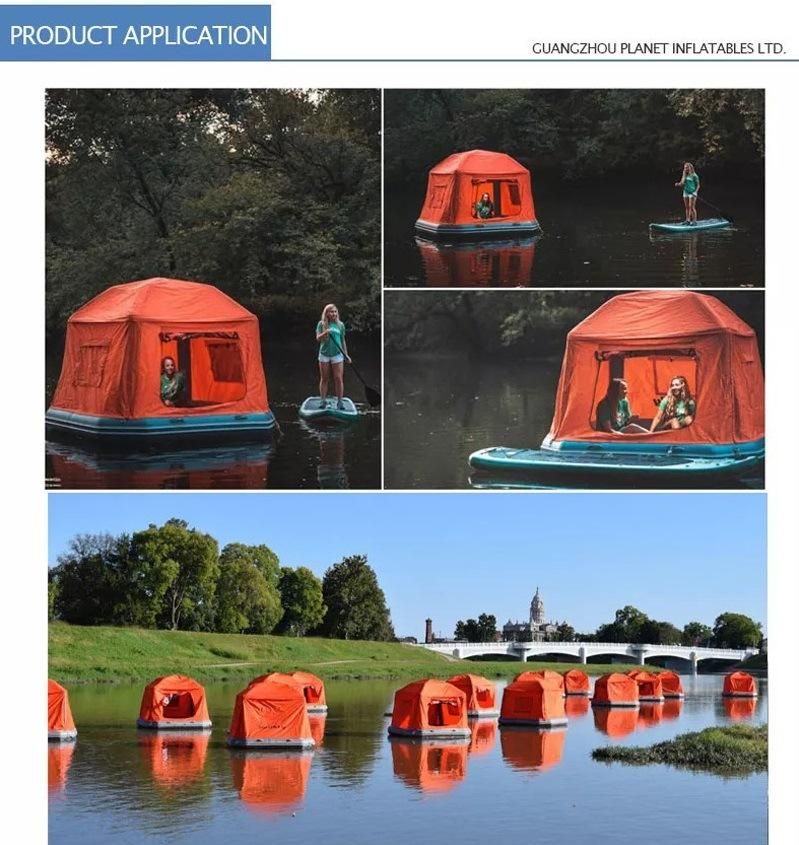 Summer Water Entertainment Inflatable Floating Lake Camp Raft Tent