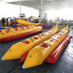 Cheap Nice Quality Newest Double Rows 6 8 10 12 Person 0.9mm PVC Inflatable Banana Boat for Sale Manufacture