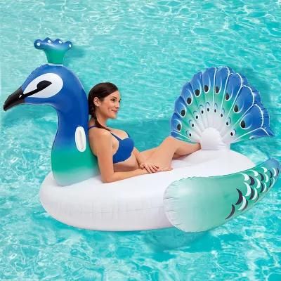 Summer Outdoor Water Play Equipment Toys PVC Inflatable Ride on Peacock Pool Float for Kids and Adult