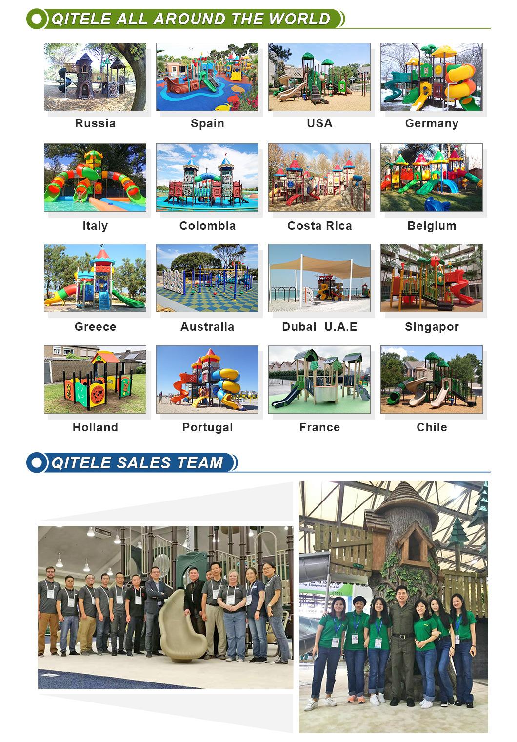 New Type Amusement Kids Three House Slide Outdoor Playground Equipment
