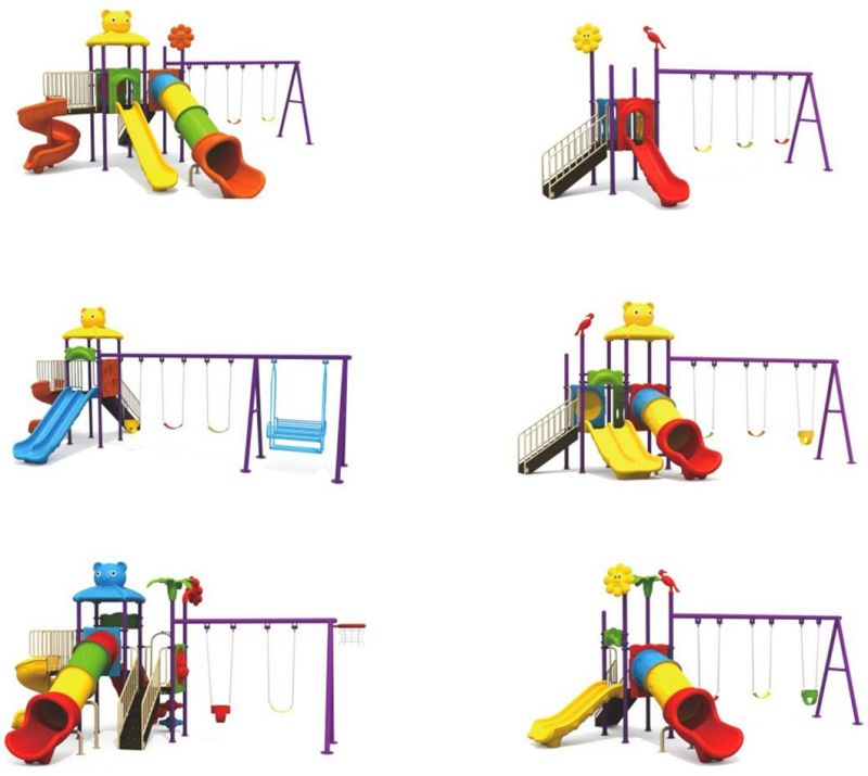 Kids Outdoor Playground Wooden Swing Set Park Equipment Yq93