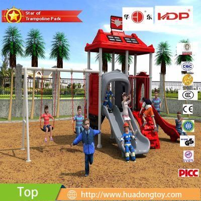 Hot Plastic Outdoor Playground Equipment with Slide and Swing