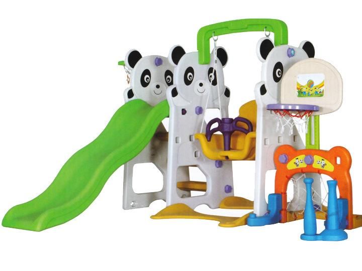 Indoor Plastic Panda Swing and Slide for Children