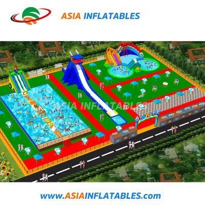 Hot Sale Inflatable Ground Water Park on Land Commercial for All Ages Players