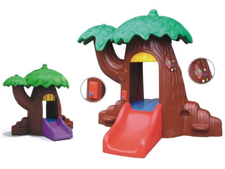 Children Outdoor Plastic Magic Tree with Slide