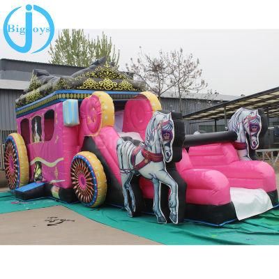 Inflatable Princess Carriage, Popular Pink Theme Inflatable Park