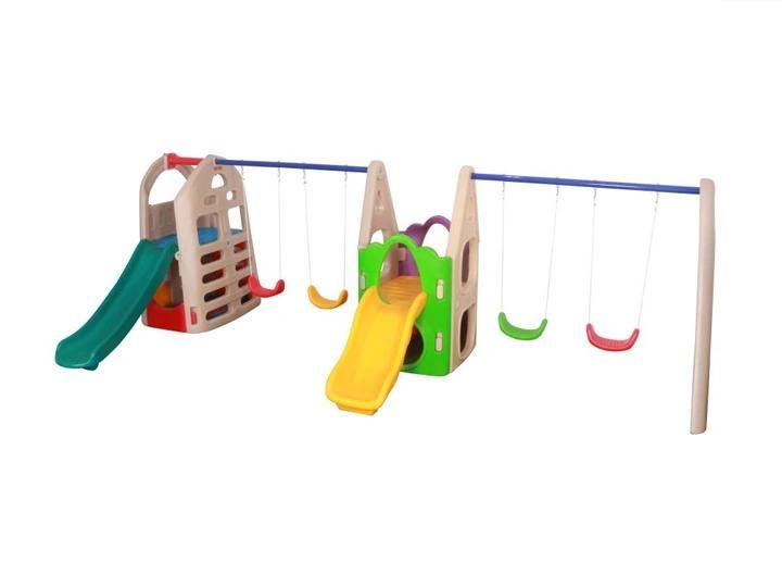 Outdoor Plastic Swing and Slide