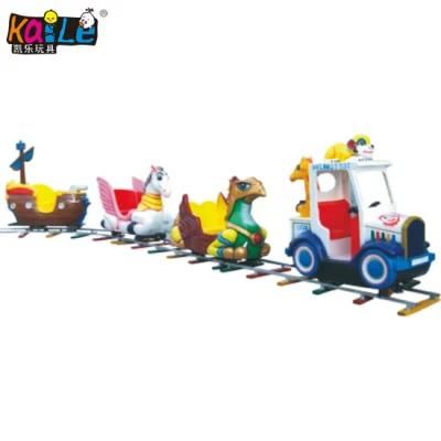 Amusement Park Rides Outdoor Fiberglass Kiddie Electric Tourist Games Mini Train (KL6066)