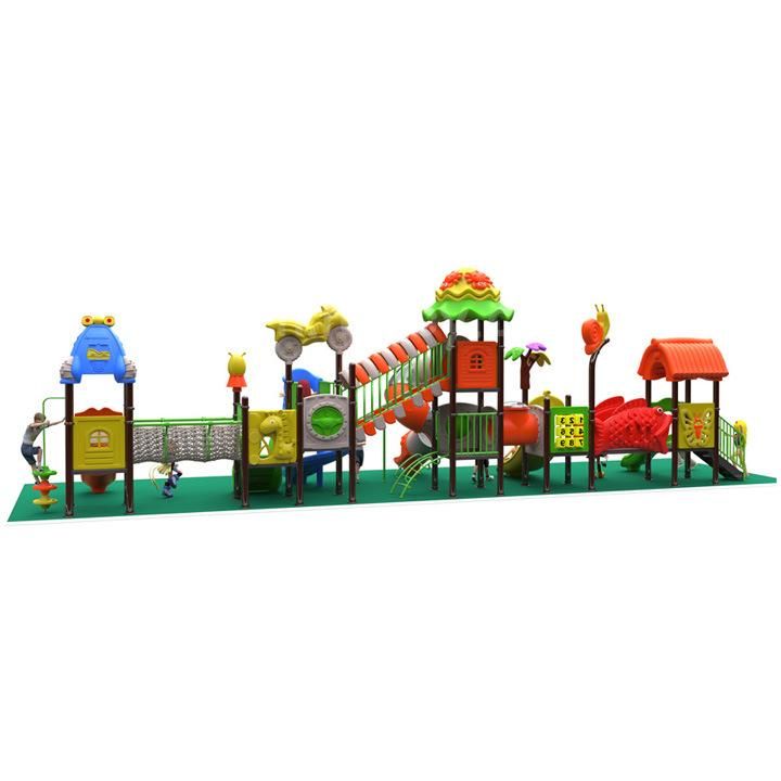 Outdoor Colorful Plastic Amusement Park for Kids Swing and Slide