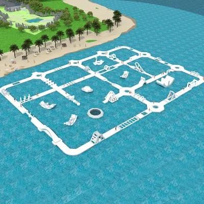 70m X 50m Inflatable Aqua Park Adult and Kids Size Floating Water Park, Outdoor Public Water Game