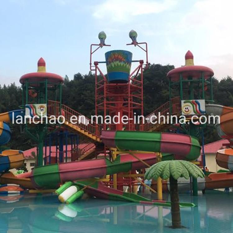 Colorful Large Water Park Equipment Fiberglass Water House for Sale