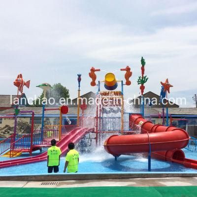 Outdoor Playground Aqua Park with Fiberglass Water Slide