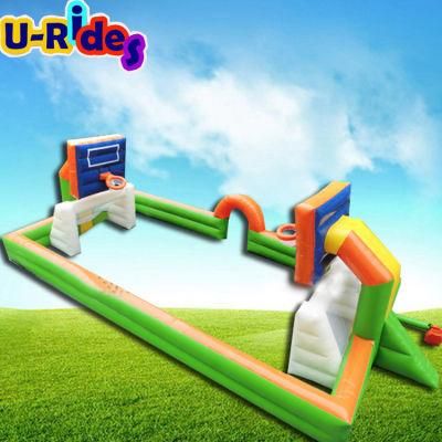 Sport Games Inflatable Basketball Field Football Arena For Event with foam pit and foam machine