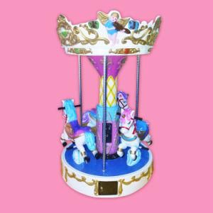 Ifun Kiddie Rides Mini Carousel 3 Players Indoor Horse Merry Go Round Arcade Electronic Game Machine