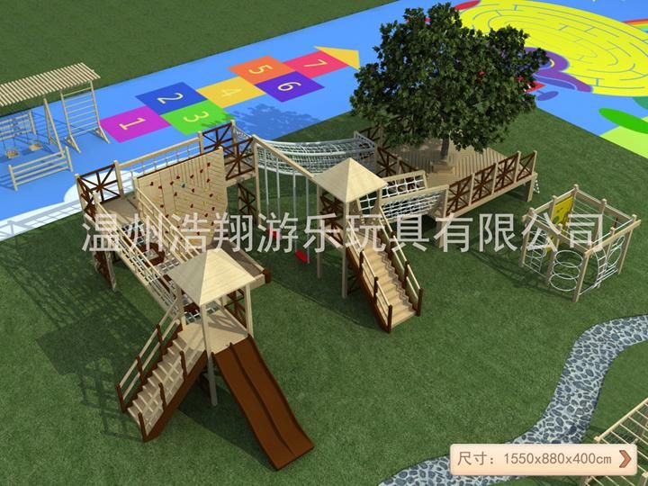 Backyard Outdoor Adventure Wooden Playground for Preschool