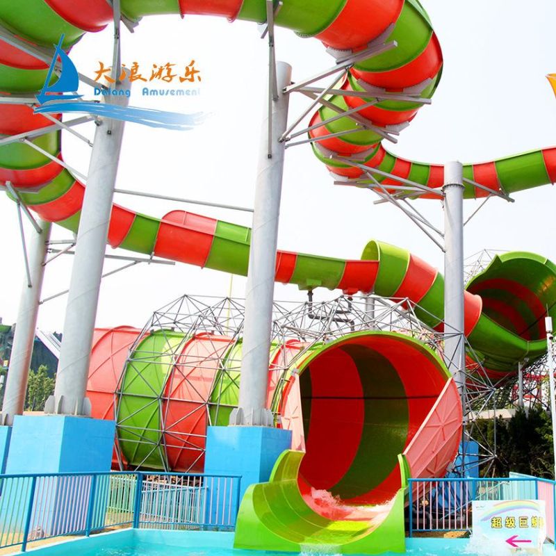 Outdoor FRP Python Water Slide Amusement Park Product Amusement Park Euipment