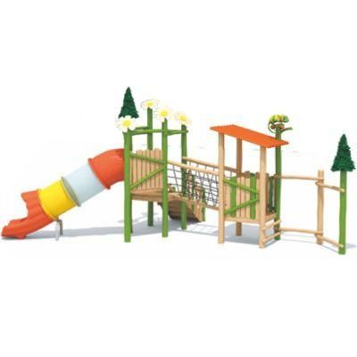 Kids Park Outdoor Playground Equipment Wooden Slide Climbing Set QS49