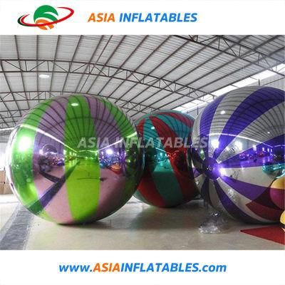 Large Mirror Ball Inflatable Stripe Reflective Balloon for Displaying
