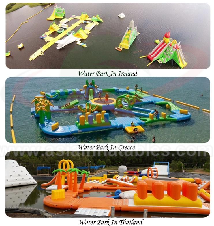 Commercial Outdoor Games Inflatable Water Fun Park on Beach