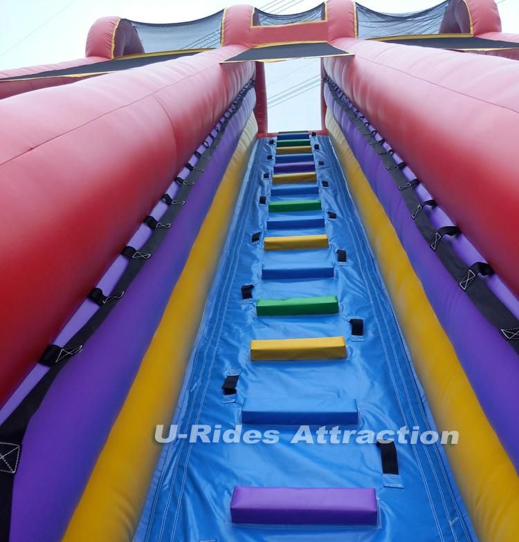 Colorful Inflatable slide with double lanes for indoor playground