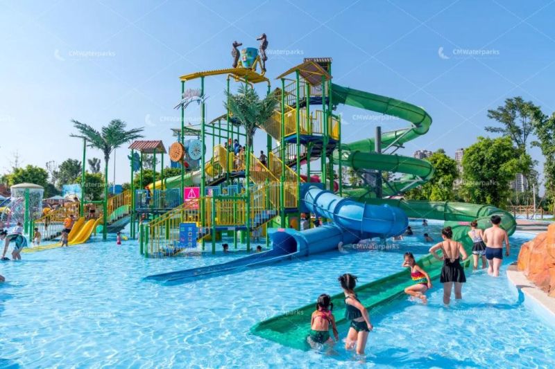 Customized Fiberglass Water Slide Outdoor Water Park for Kids Adult