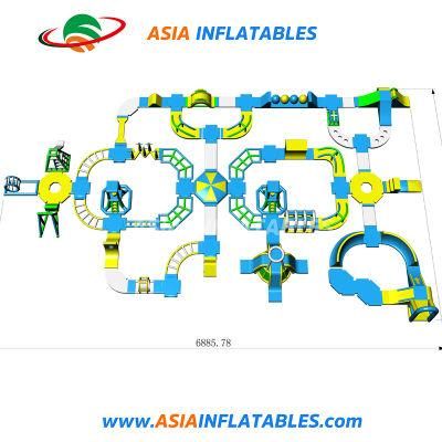 Customized Inflatable Aquatic Water Park Floating Island Park