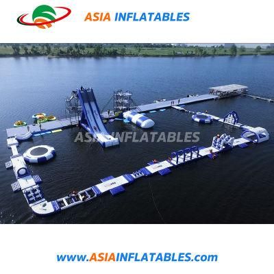 Giant Inflatable Aqua Fun Water Park for Obstacle Courses / Fioating Adventure Water Amusement Park