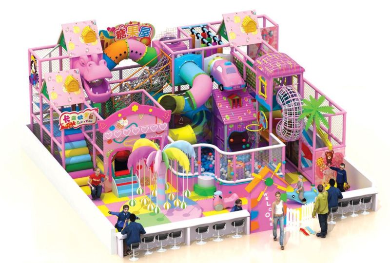 Candy Theme Pink Colorful Indoor Playground for Sale