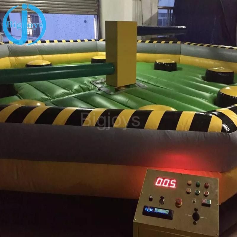 Outdoor Inflatable Meltdown Inflatable Wipeout Game, Mechanical Inflatable Sweeper Game for Kids and Adults