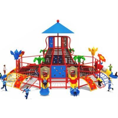 Outdoor Community Park Attractions Kids Playground Equipment Climbing Frame Slides