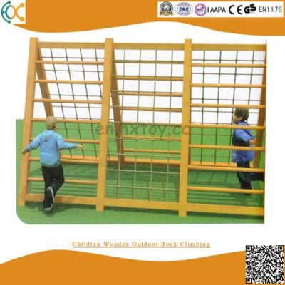 Kindergarten Outdoor Play Games Children Wooden Climbing Equipment with Net