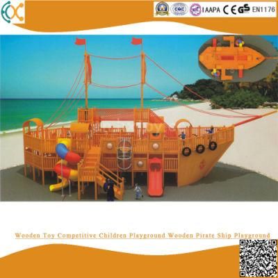 Wooden Toy Competitive Children Playground Wooden Pirate Ship Playground