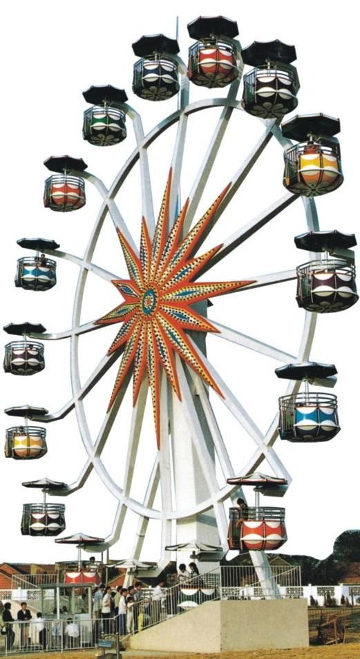 Big Large Ferris Wheel with Illumination Wonder Wheel Outdoor Playground Amusement Park Rides