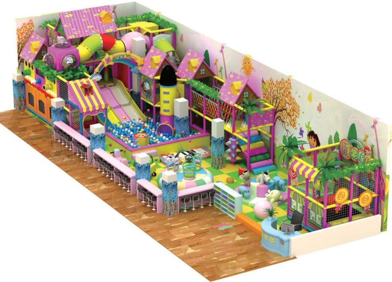 Candy Theme Pink Colorful Indoor Playground for Sale
