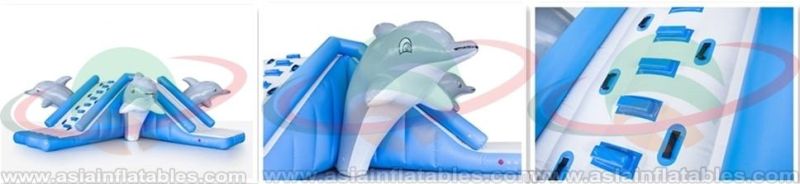 Custom Inflatable Dolphin Slide Water Auqa Park Slide