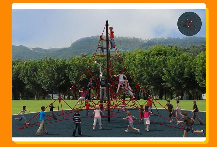 High Quality Amusement Park Outdoor Kids Climbing Net Wall Spider Tower Playgrounds