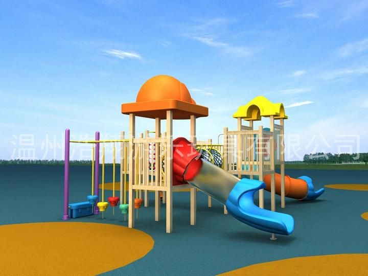Backyard Wooden Outdoor Playground Equipment for Children Amusement Park