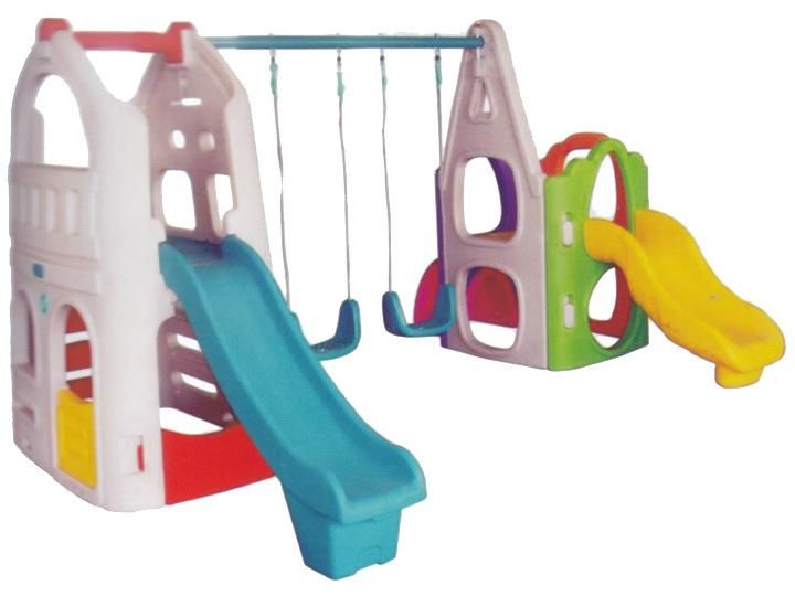 China Kids Indoor Plastic Swing and Slide Set