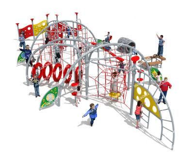 Children Outdoor Climbing Nets Playground with Rope Structure Vertical Climber Exercise