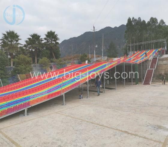 New Amusement Playground Family Game Amusement Park Rainbow Slide Eco-Friendly Plastic Outdoor Rainbow Slide for Kids