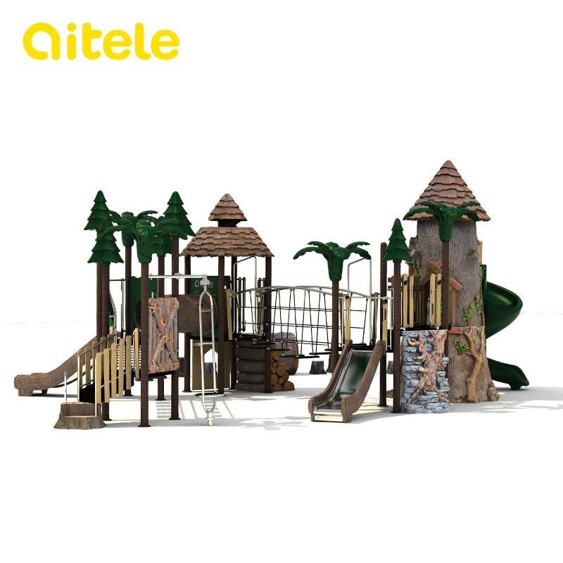 Customized Kids Playground Equipment Adventure Plastic Slide